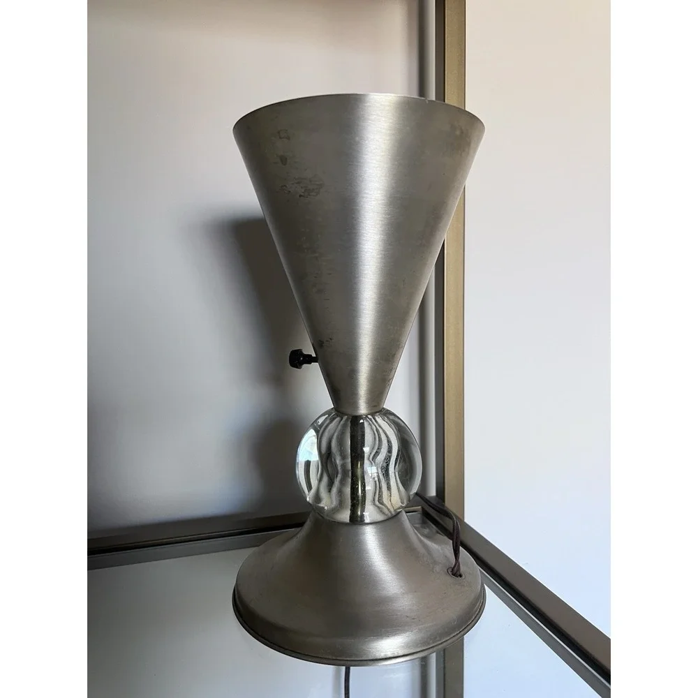 Vintage MCM Art Deco Machine Age Lamps Aluminum‎ Modernist Torchiere Light